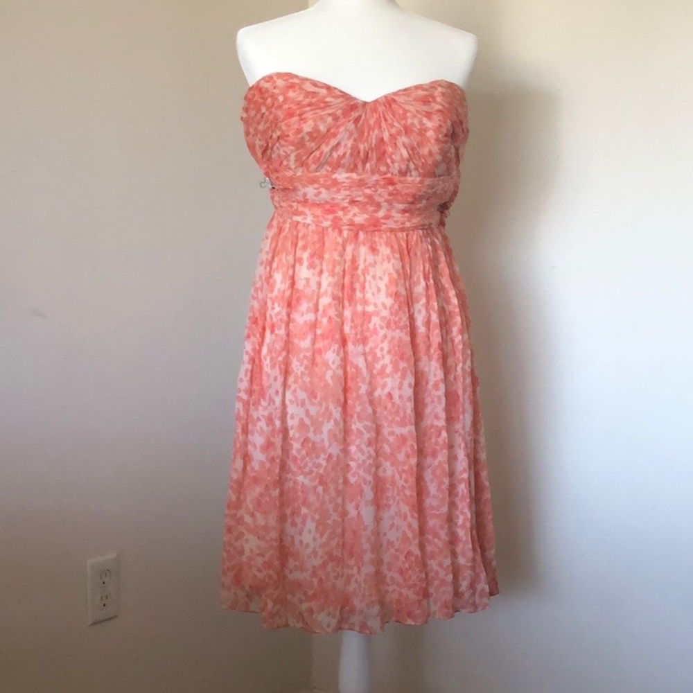 J Crew Strapless Dress on Watercolor Silk